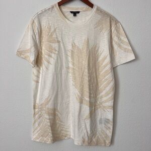 BANANA REPUBLIC Cream Palm Print Short Sleeve T-Shirt